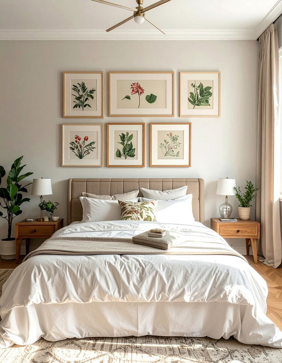 Magnolia Bedroom with Vintage Botanical Prints - 20 Magnolia Bedroom Ideas for a Serene Retreat