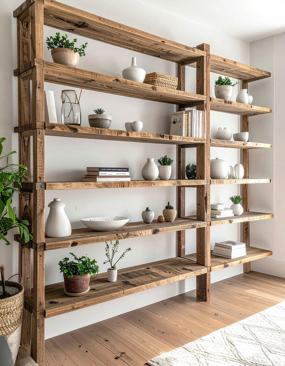 Magnolia Living Room with Open Shelving Decor - 20 Magnolia Living Room Ideas for a Cozy Feel