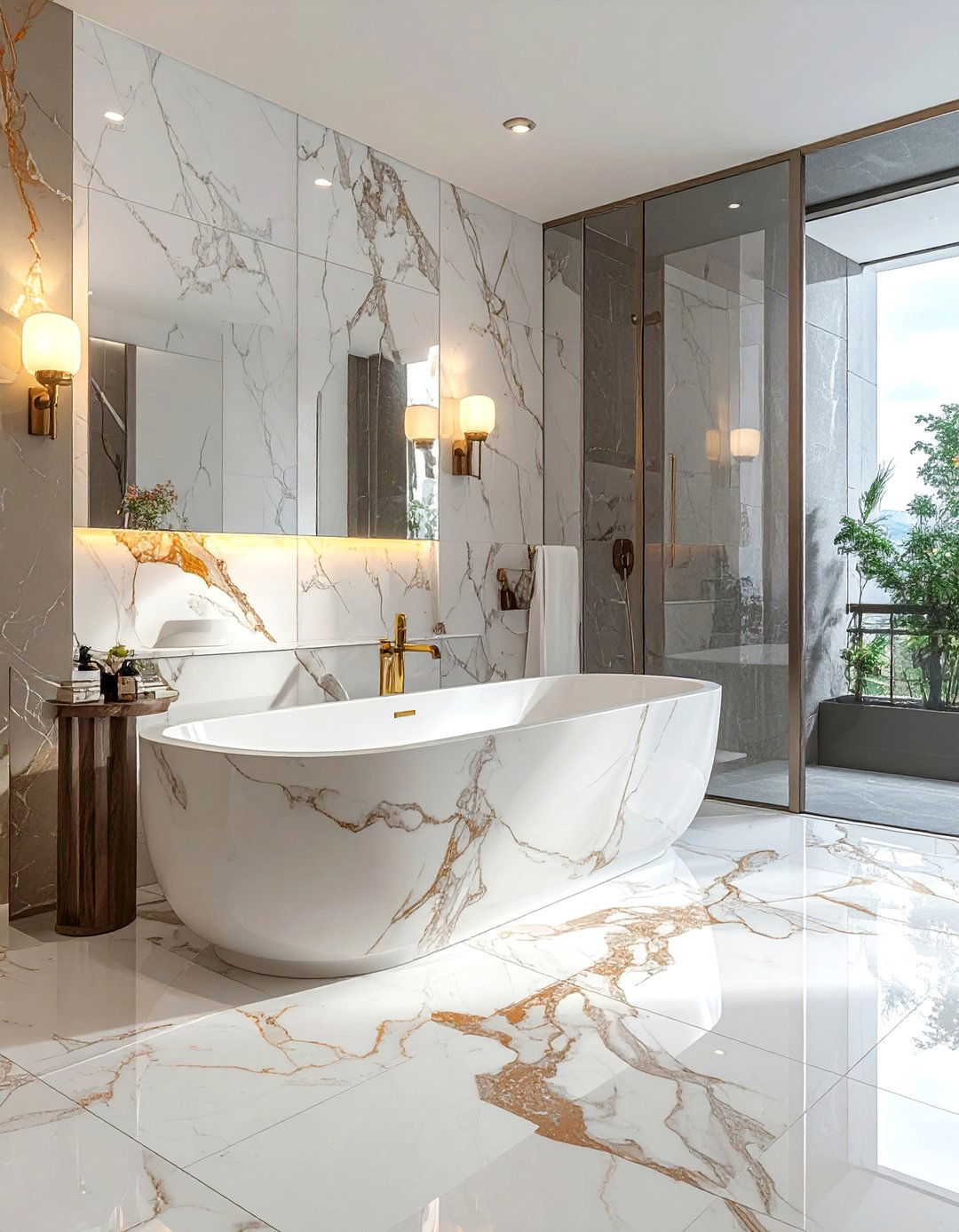 Marble Luxury Surfaces - 40 Bathroom Decor Ideas to Refresh Your Space