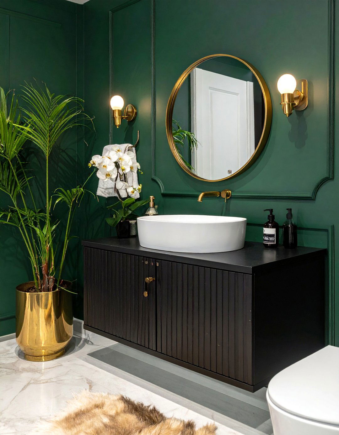 Matte Black Bathroom Vanity with a Vessel Sink - 40 Bathroom Vanity Ideas to Elevate Your Space