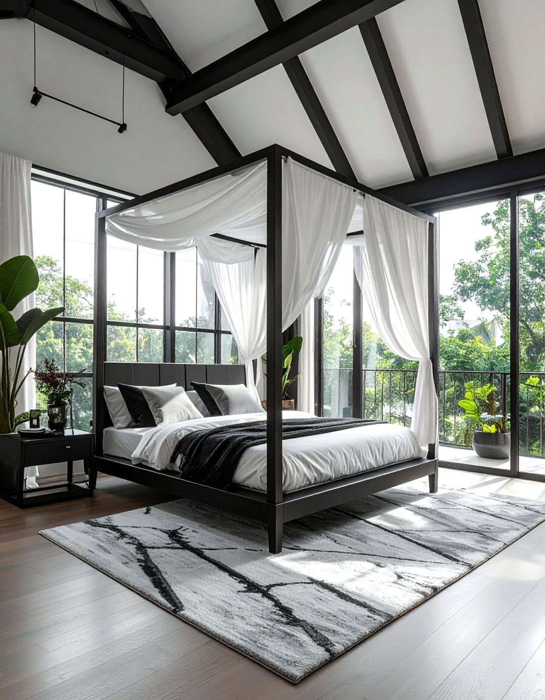 Matte Black Bedroom Canopy Bed Frame - 20 Matte Black Bedroom Ideas for a Sleek Look