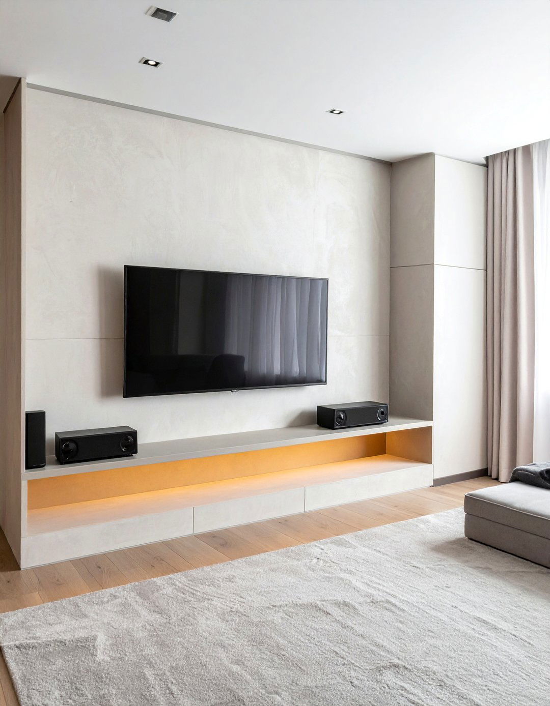 Media Wall with a Built in Soundbar Niche - 35 Stunning Media Wall Ideas to Transform Your Living Space