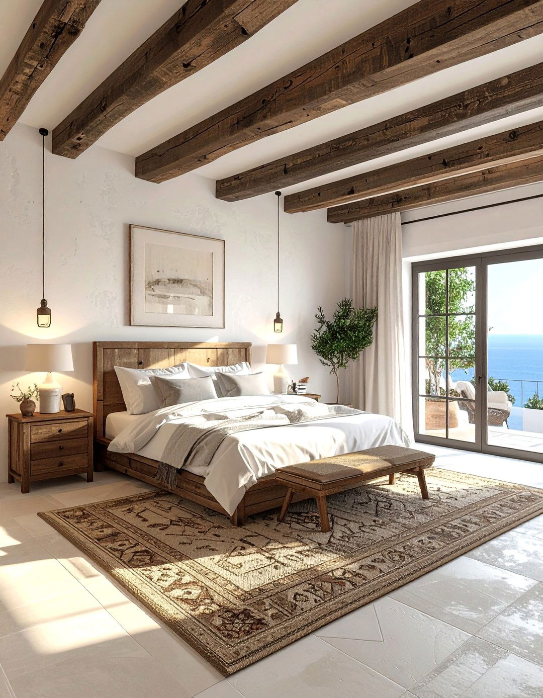 Mediterranean Bedroom with Exposed Ceiling Beams - 20 Mediterranean Bedroom Ideas for a Relaxing Retreat