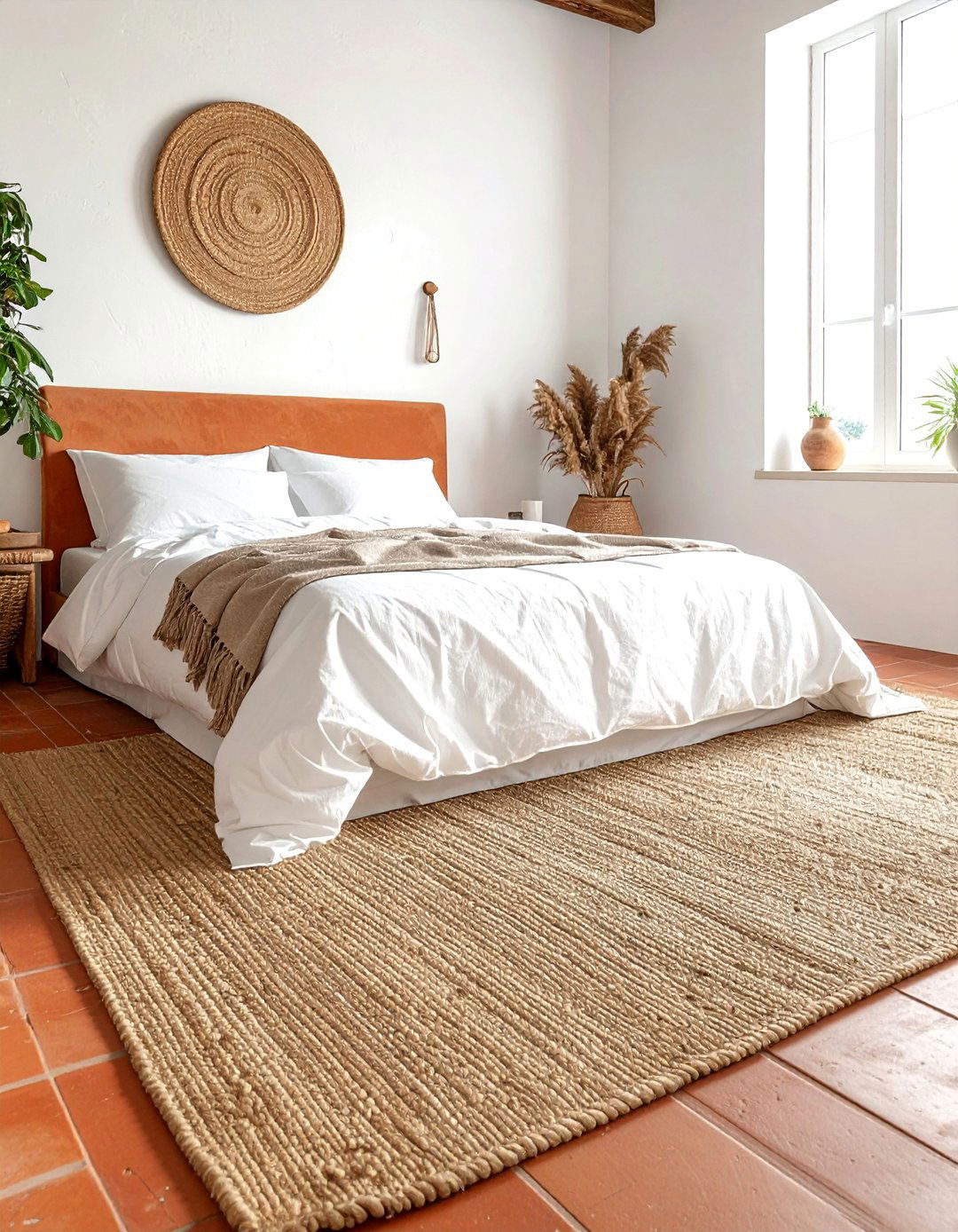 Mediterranean Bedroom with Natural Fiber Rugs - 20 Mediterranean Bedroom Ideas for a Relaxing Retreat