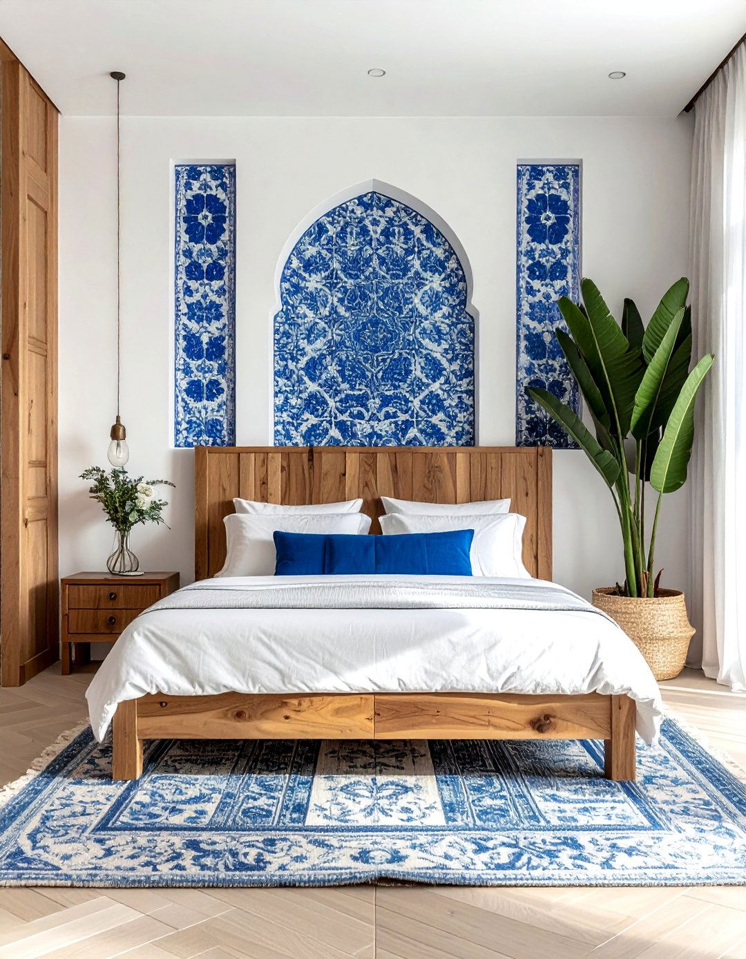Mediterranean Bedroom with Patterned Tile Details - 20 Mediterranean Bedroom Ideas for a Relaxing Retreat