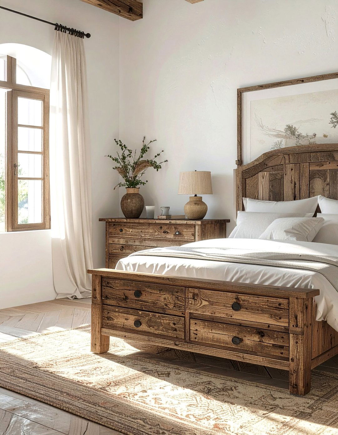 Mediterranean Bedroom with Rustic Wooden Furniture - 20 Mediterranean Bedroom Ideas for a Relaxing Retreat