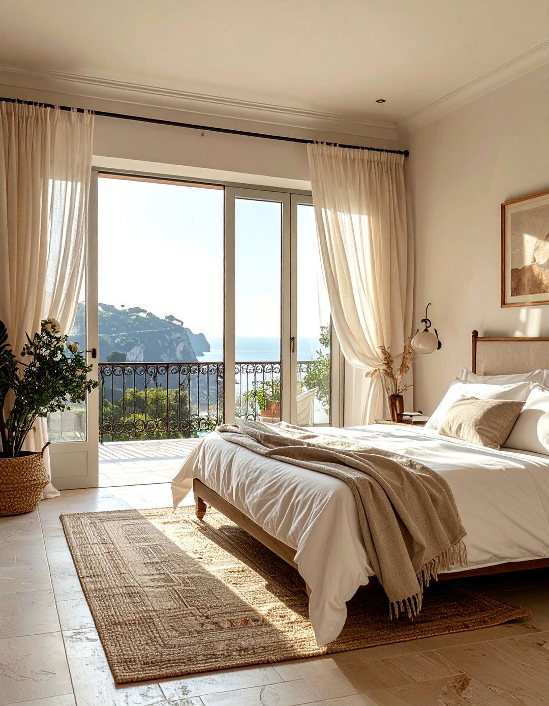 Mediterranean Bedroom with a Juliet Balcony - 20 Mediterranean Bedroom Ideas for a Relaxing Retreat