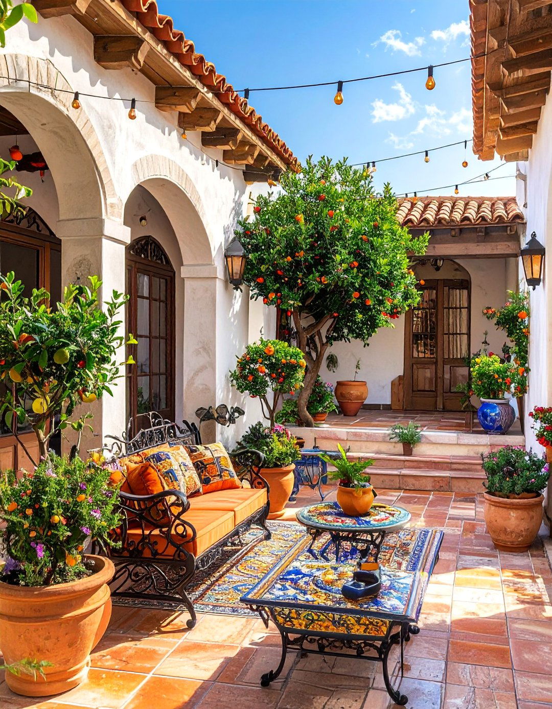 Mediterranean Courtyard Style - 40 Covered Porch Ideas for Year-Round Enjoyment
