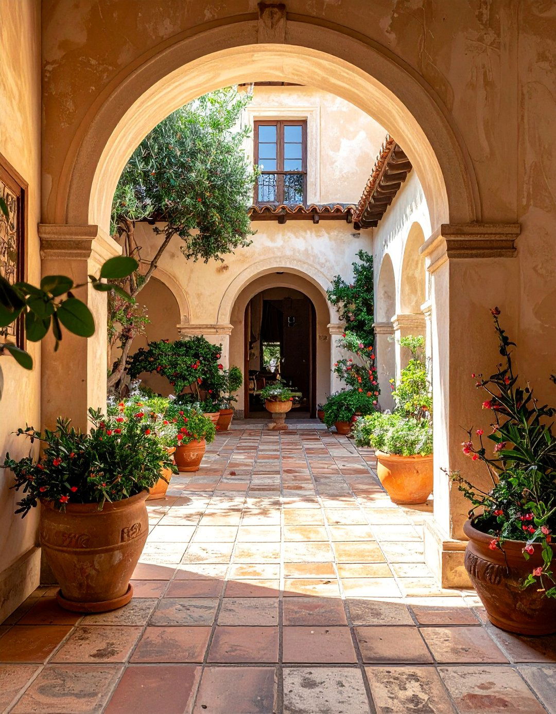 Mediterranean Enclosed Courtyard - 25 Enclosed Patio Ideas for Outdoor Comfort