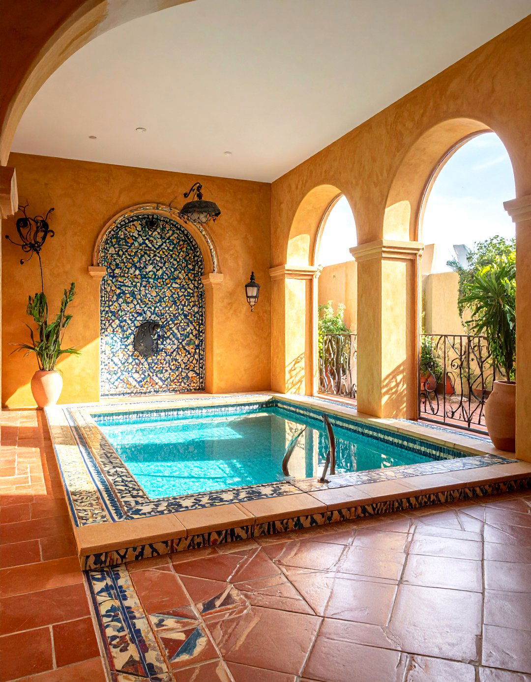 Mediterranean Villa Pool Bathroom Escape - 20 Pool Bathroom Ideas for a Luxurious Spa Feel