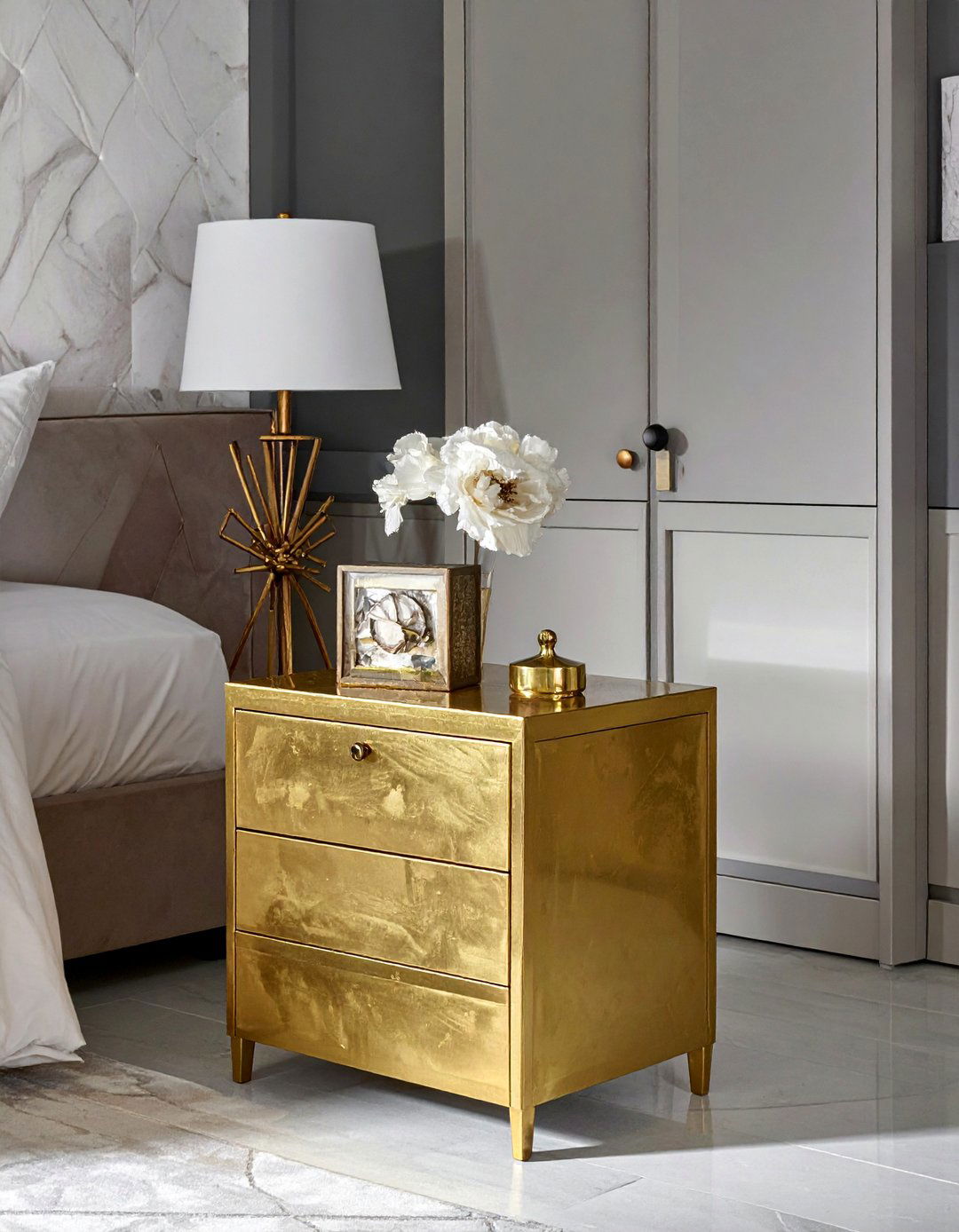 Metallic Painted Accent Pieces - 20 Painted Bedroom Furniture Ideas to Refresh Your Space
