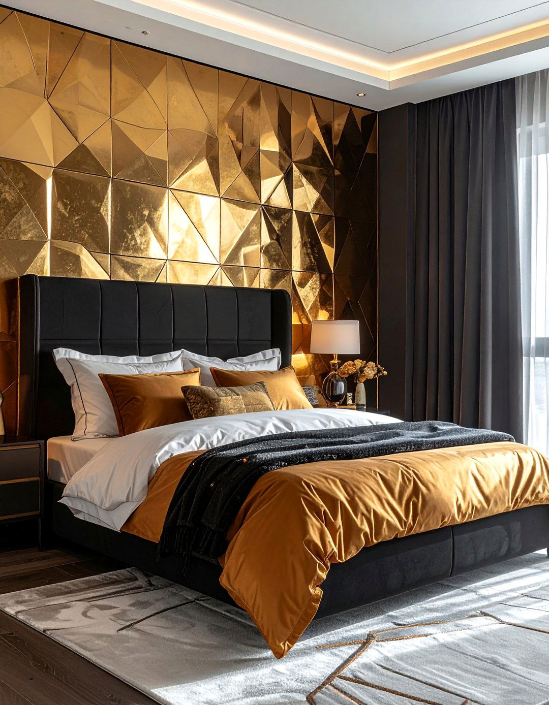 Metallic Wallpaper Accent Wall - 30 Baddie Room Ideas for a Chic and Trendy Look