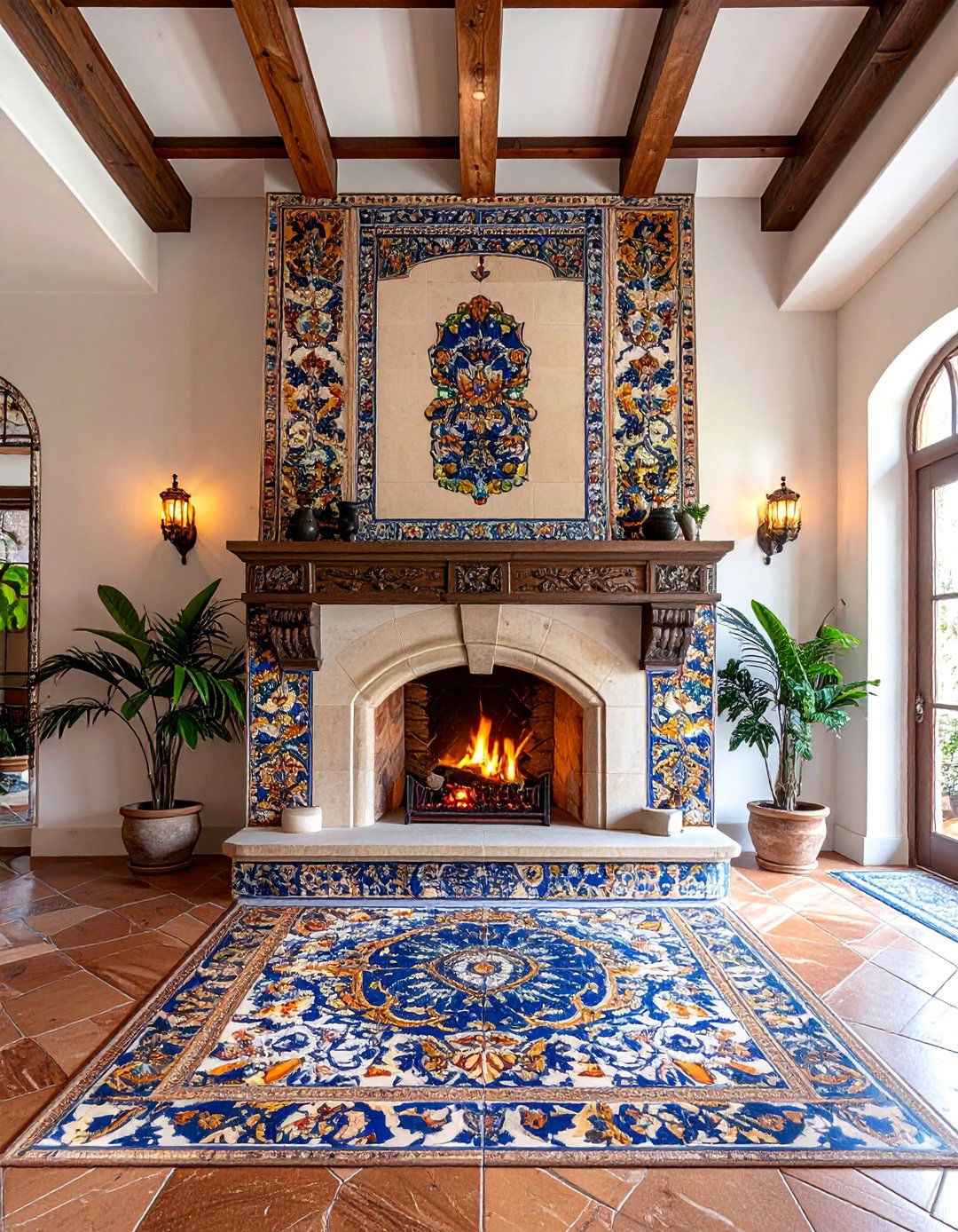 Mexican Hacienda Style Fireplace - 25 Spanish Style Fireplace Ideas for a Warm Ambiance