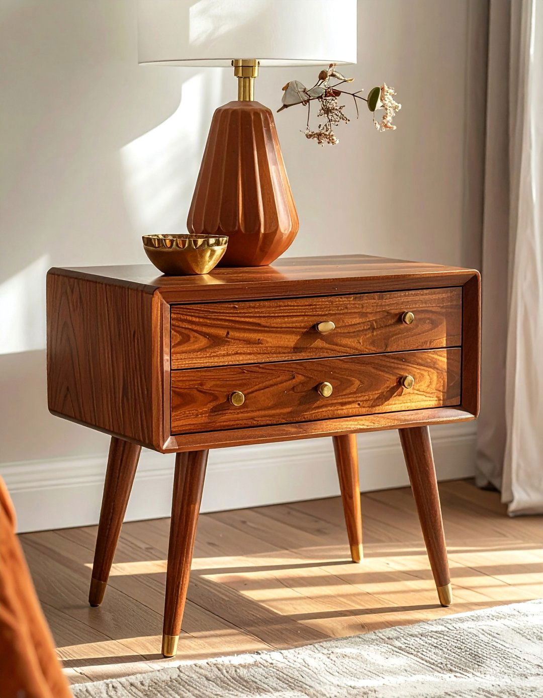Mid Century Modern Nightstand Appeal - 20 Nightstand Ideas to Enhance Your Bedroom Decor