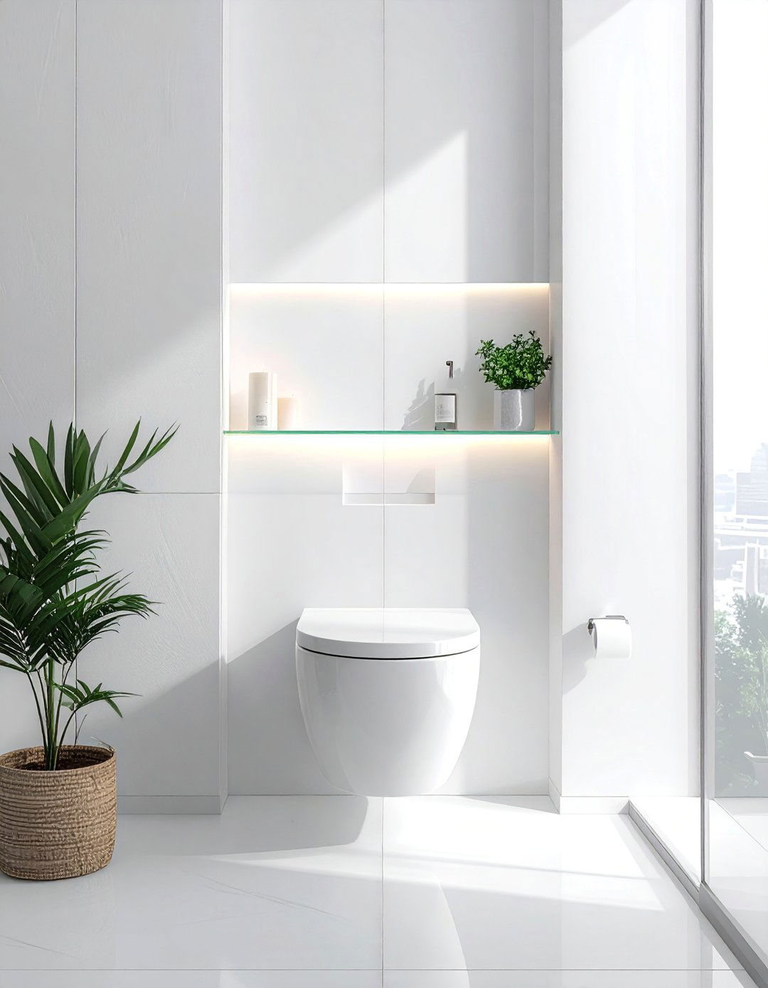 Minimalist Acrylic Shelf - 25 Over Toilet Storage Ideas to Maximize Bathroom Space