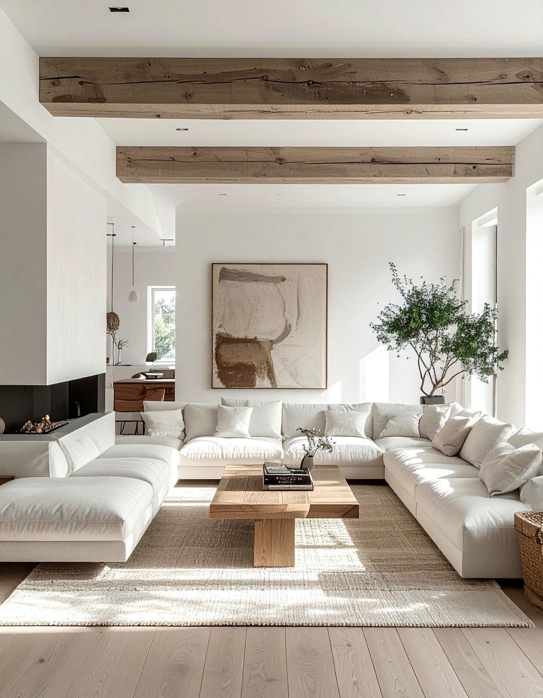 Minimalist Exposed Beam Living Room - 25 Exposed Beam Living Room Ideas for Rustic Charm