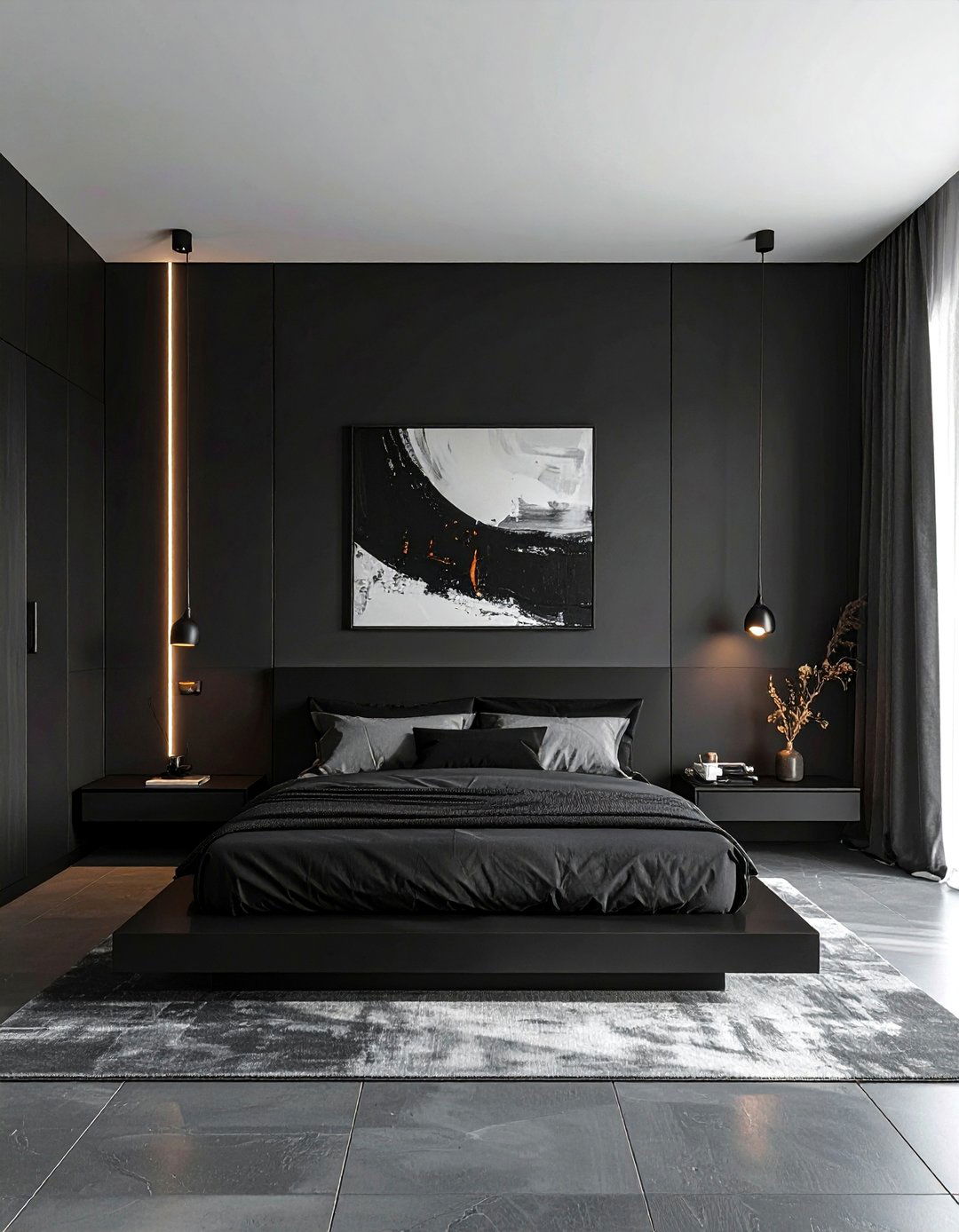 Minimalist Matte Black Bedroom Design - 20 Matte Black Bedroom Ideas for a Sleek Look