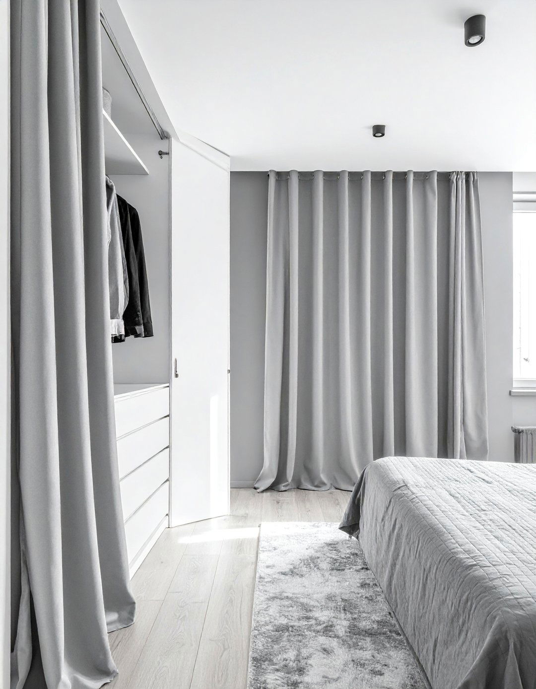 Minimalist Single Panel Closet Curtain - 30 Closet Curtain Ideas for Stylish Storage