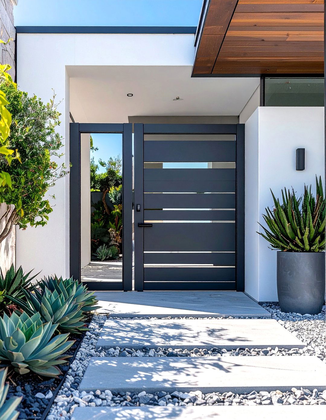 Minimalist Steel Frame Front Door Gate - 20 Front Door Gate Ideas to Boost Curb Appeal