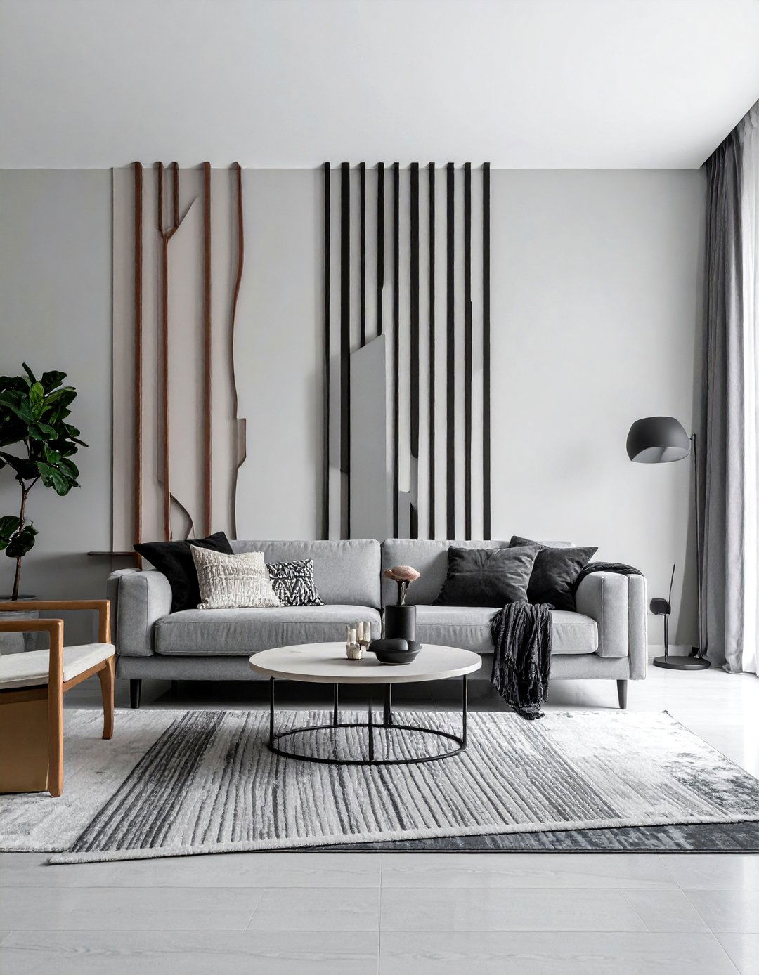 Minimalist Striped Geometric Accent Wall - 25 Geometric Accent Wall Ideas for Modern Spaces