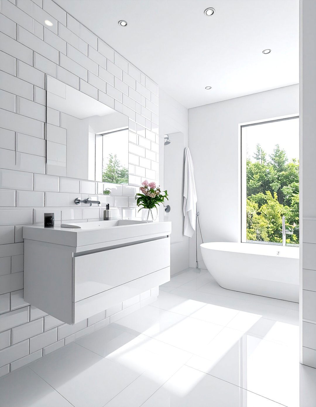 Minimalist White Bathroom Design - 40 Bathroom Decor Ideas to Refresh Your Space