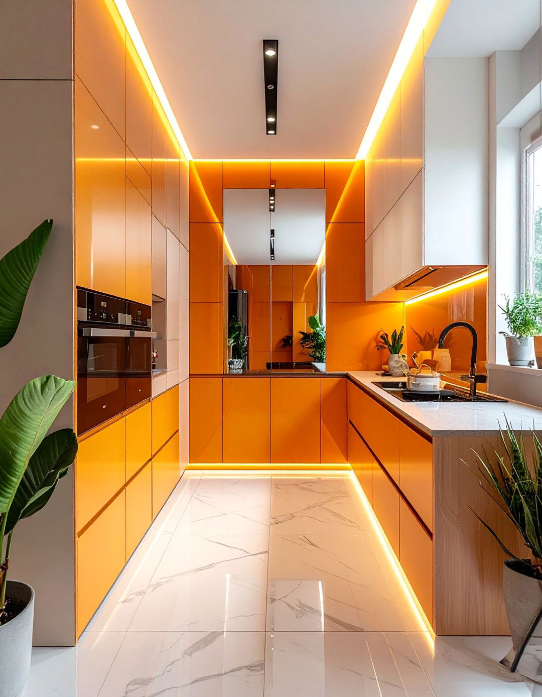 Mirror Illusion Techniques - 30 Budget-Friendly Small Galley Kitchen Ideas