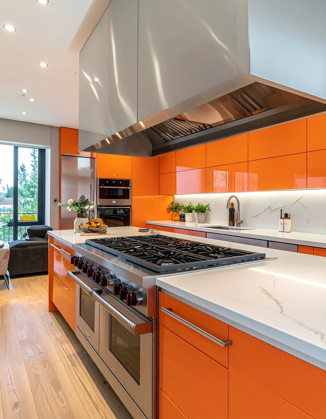 Mirrored Range Hood Surrounds - 20 Mirror in Kitchen Ideas for a Brighter Space