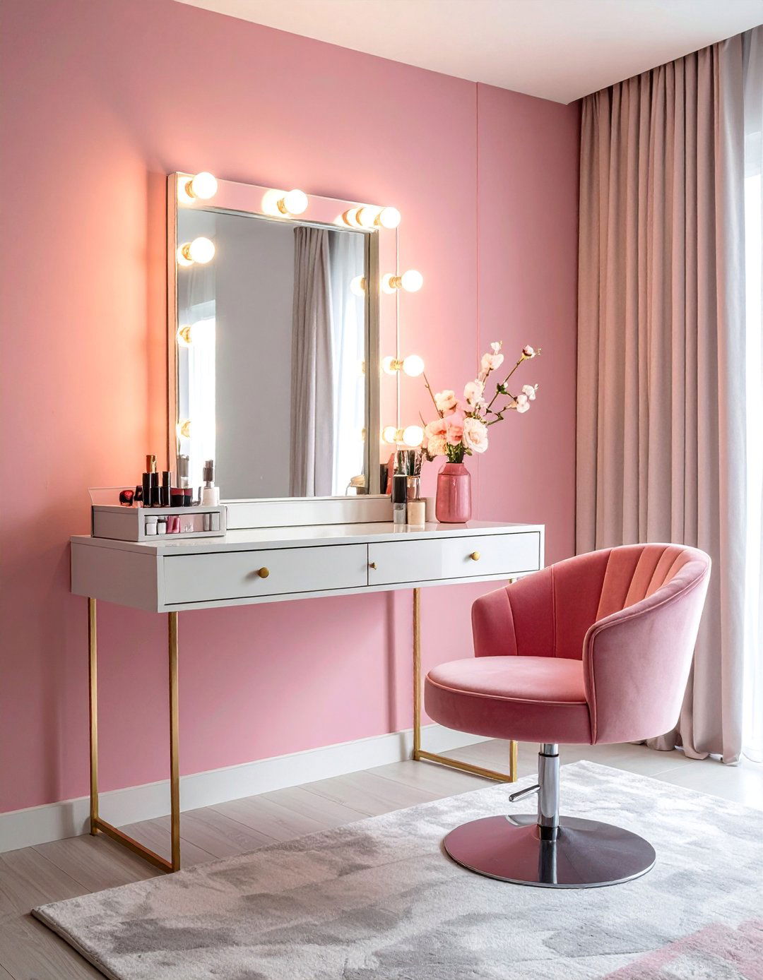 Mirrored Vanity Station - 30 Baddie Room Ideas for a Chic and Trendy Look