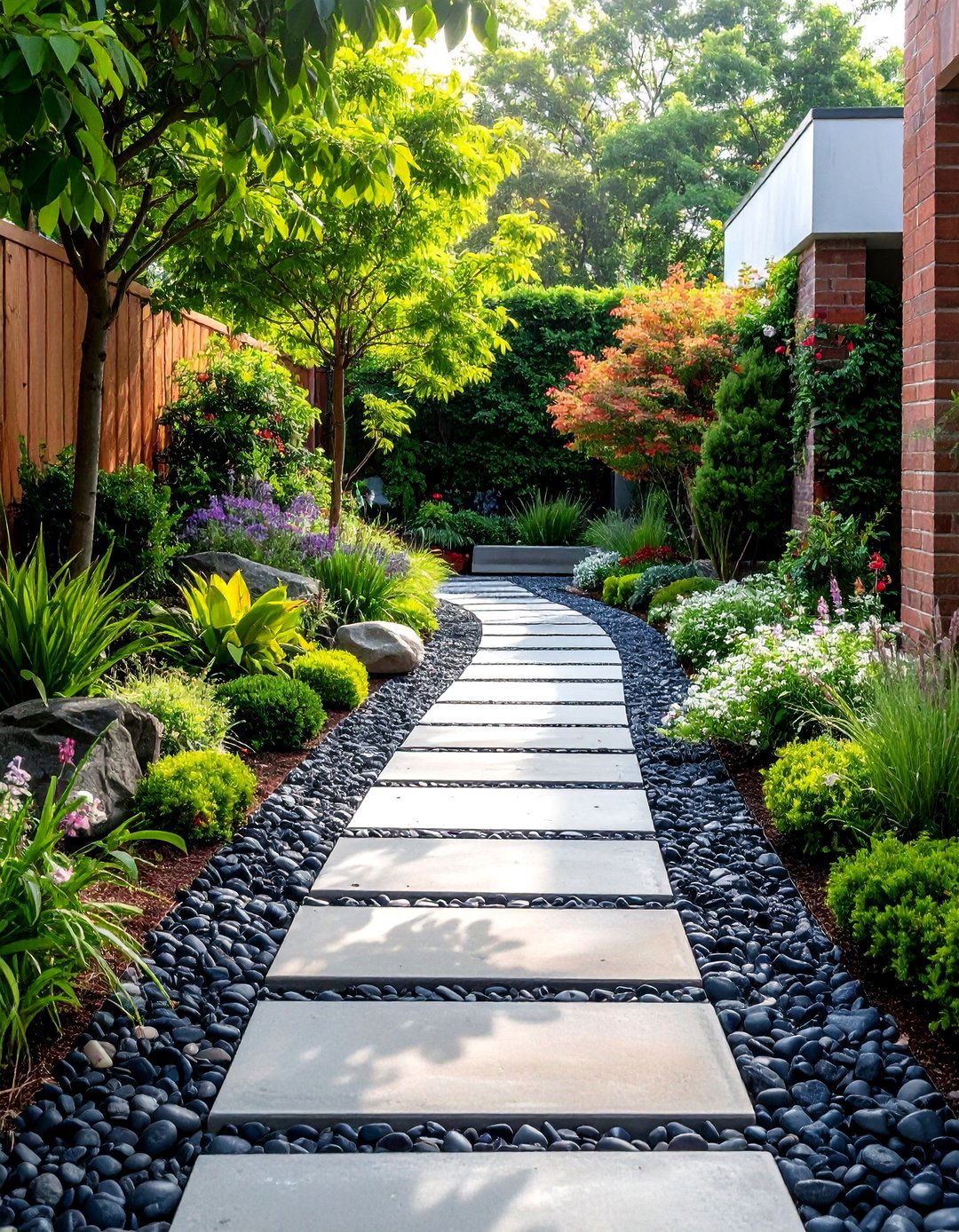 Mixed Material Paver Walkway - 30 Paver Walkway Ideas to Beautify Your Garden
