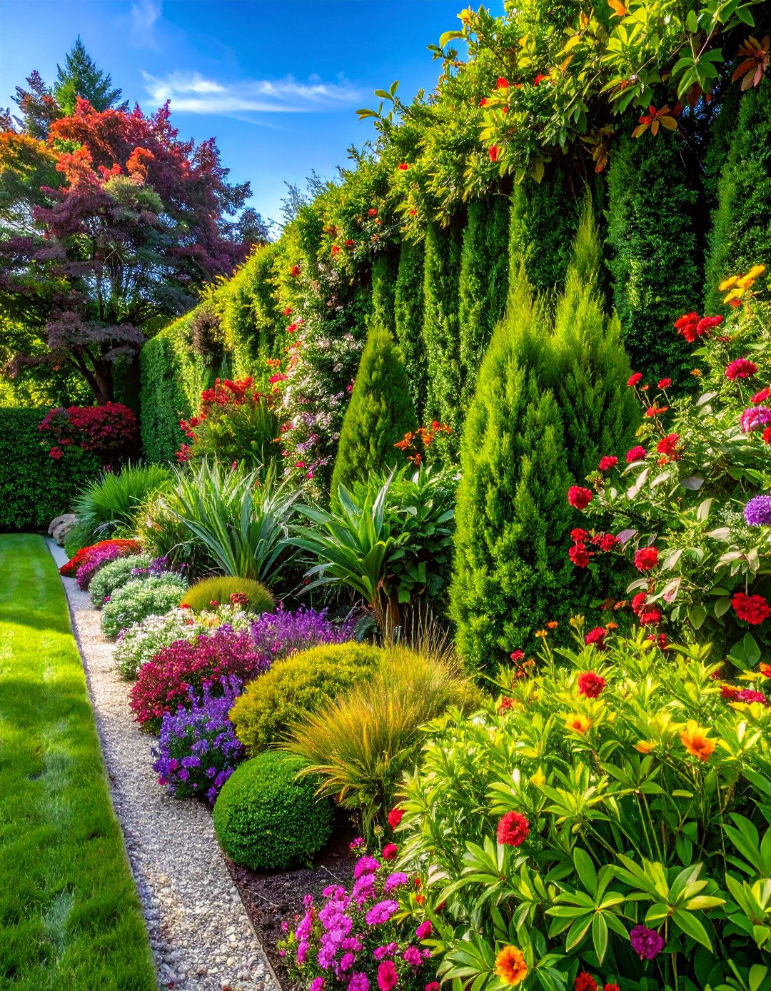 Mixed Plant Living Privacy Fences - 30 Outdoor Privacy Screen Ideas for Your Backyard