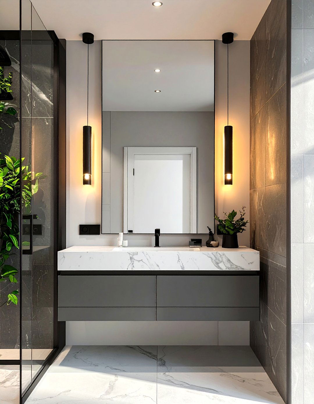 Modern Bathroom Featuring Wall Sconces - 40 Modern Bathroom Ideas for a Sleek and Stylish Look