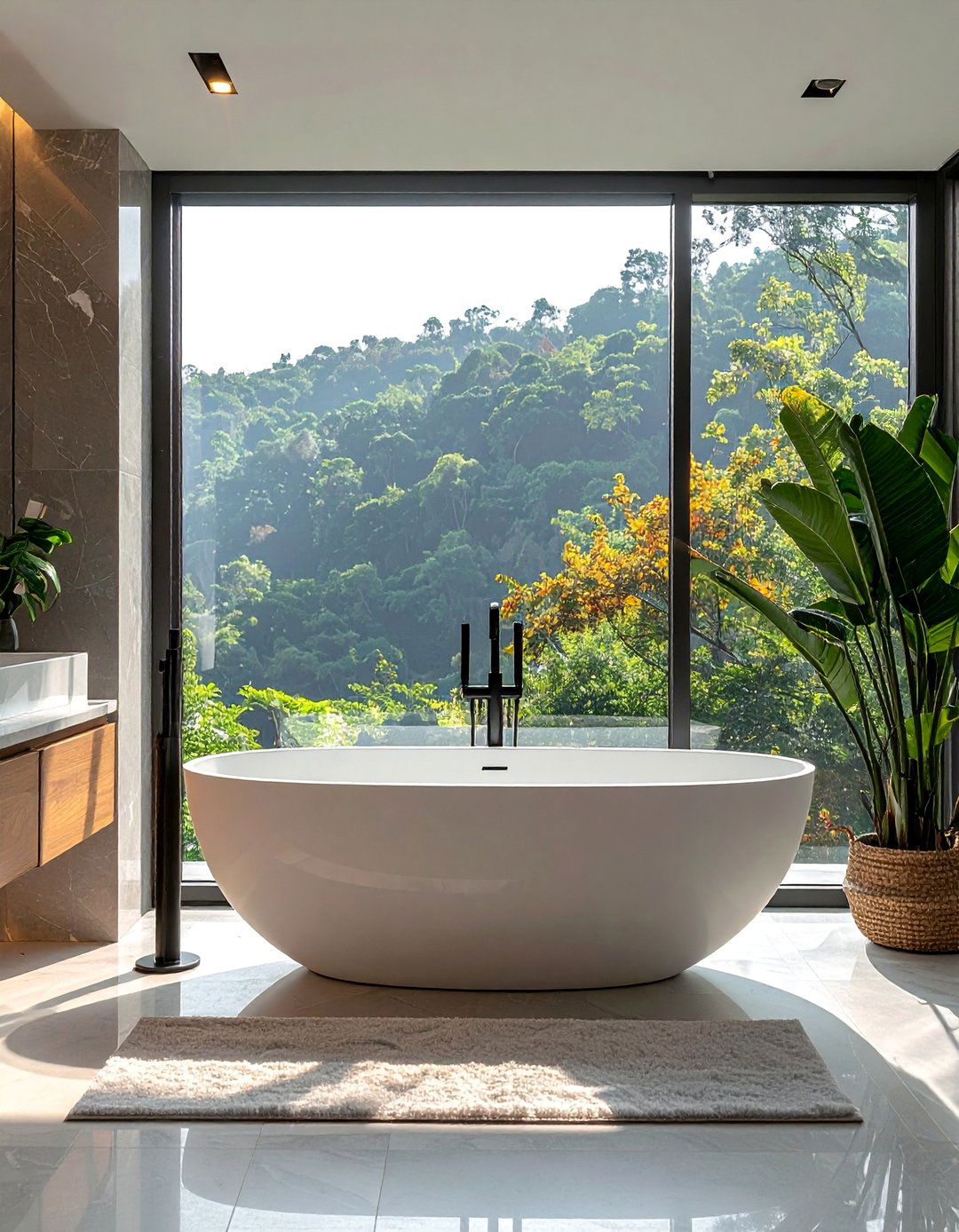 Modern Bathroom Featuring a Freestanding Bathtub - 40 Modern Bathroom Ideas for a Sleek and Stylish Look