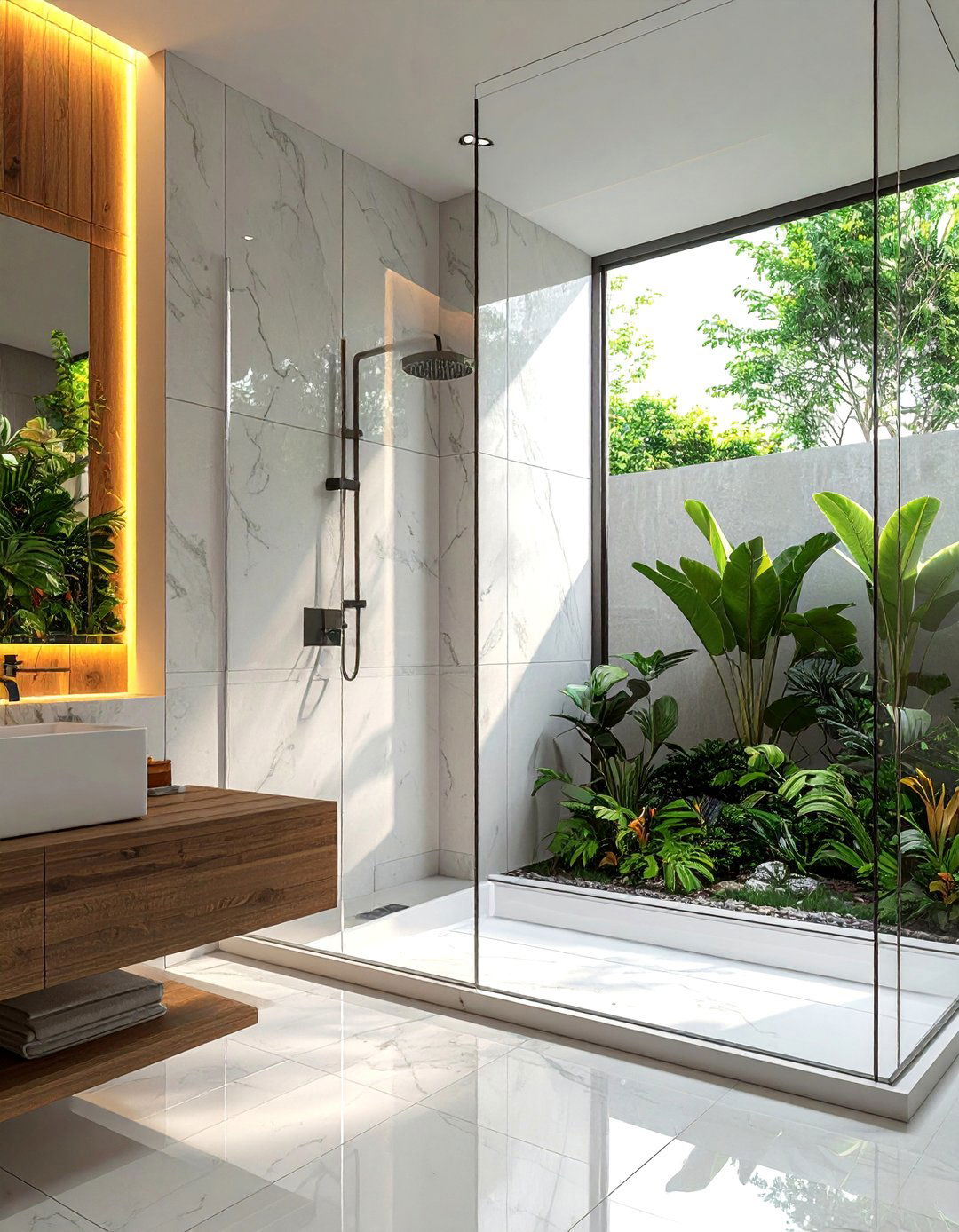 Modern Bathroom Featuring a Glass Partition Wall - 40 Modern Bathroom Ideas for a Sleek and Stylish Look
