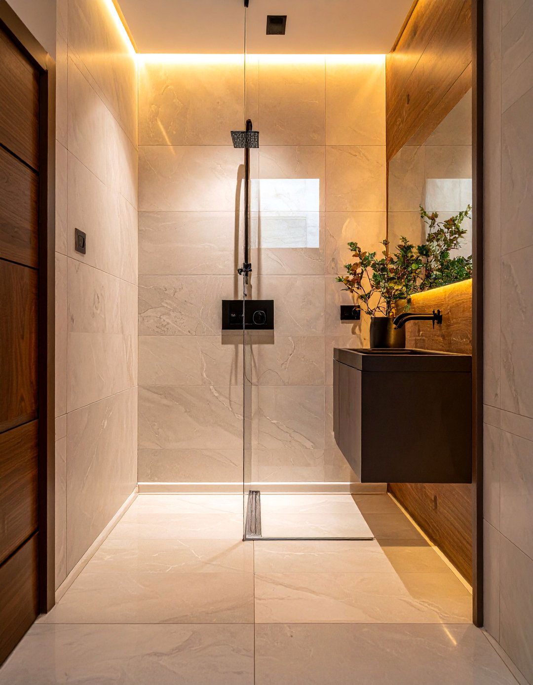 Modern Bathroom Featuring a Linear Shower Drain - 40 Modern Bathroom Ideas for a Sleek and Stylish Look