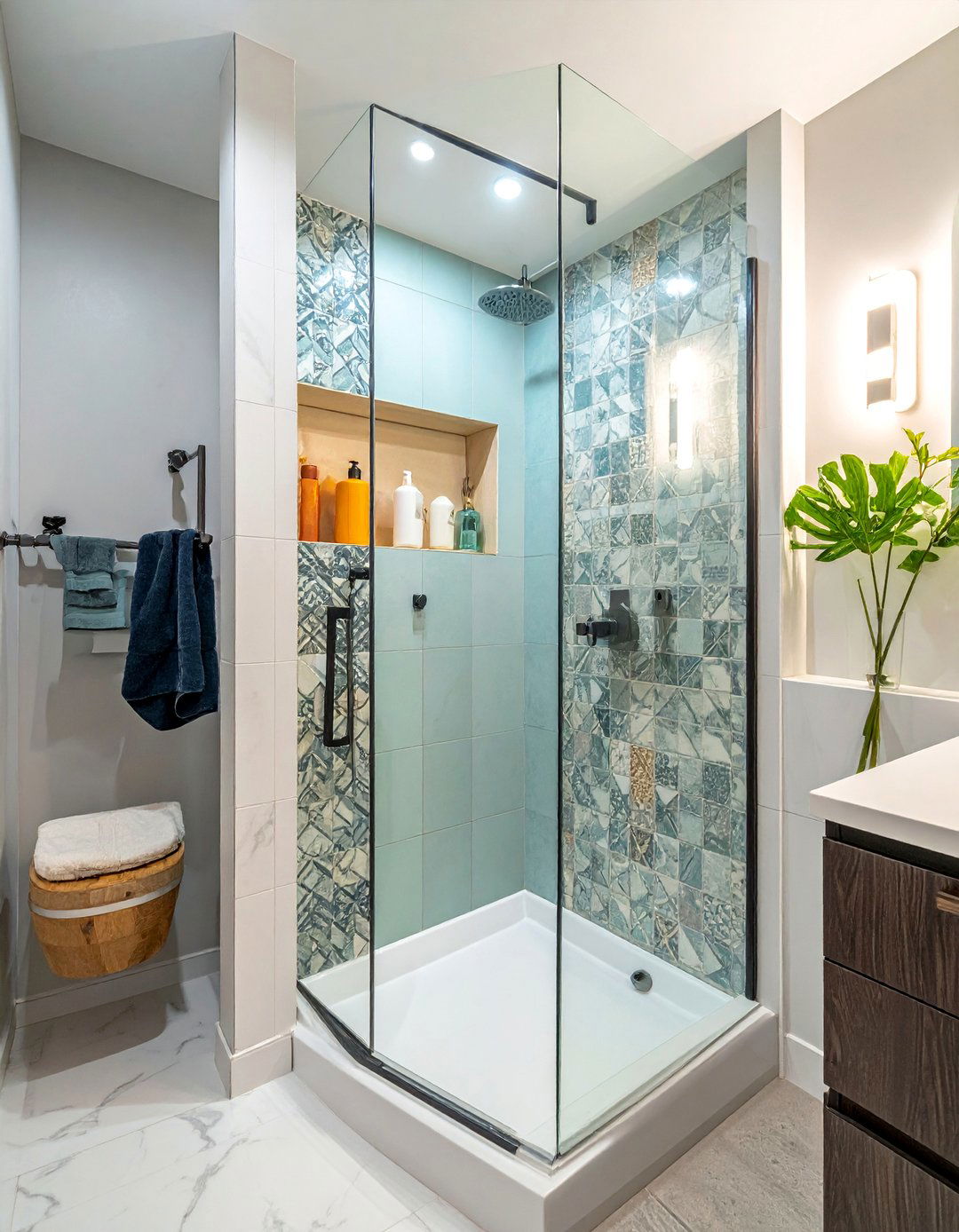 Modern Bathroom Featuring a Niche in the Shower - 40 Modern Bathroom Ideas for a Sleek and Stylish Look
