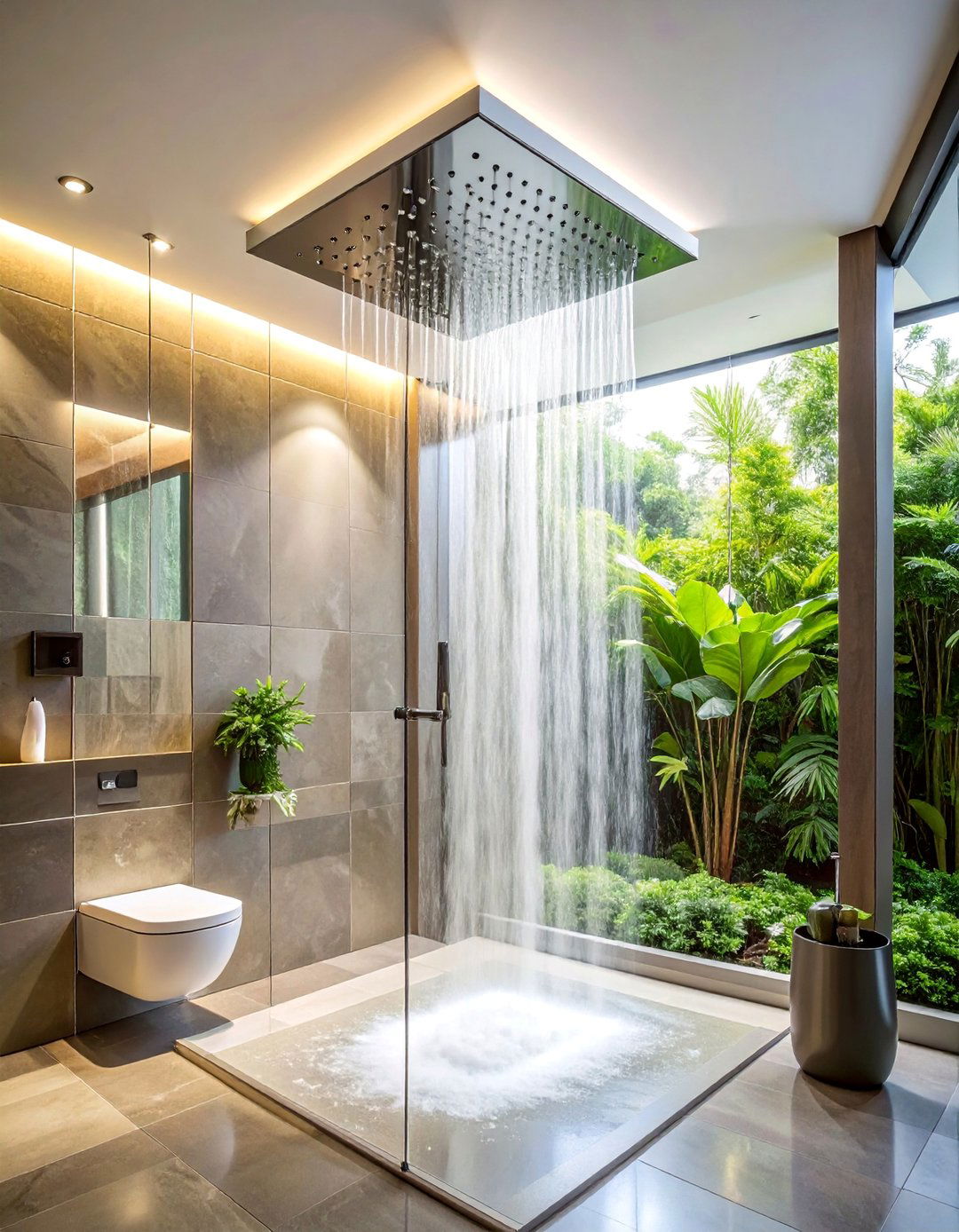 Modern Bathroom Featuring a Rain Showerhead - 40 Modern Bathroom Ideas for a Sleek and Stylish Look