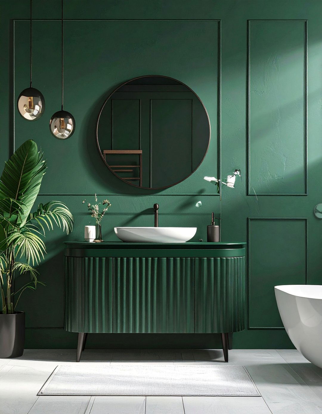 Modern Bathroom Featuring a Ribbed Vanity - 40 Modern Bathroom Ideas for a Sleek and Stylish Look