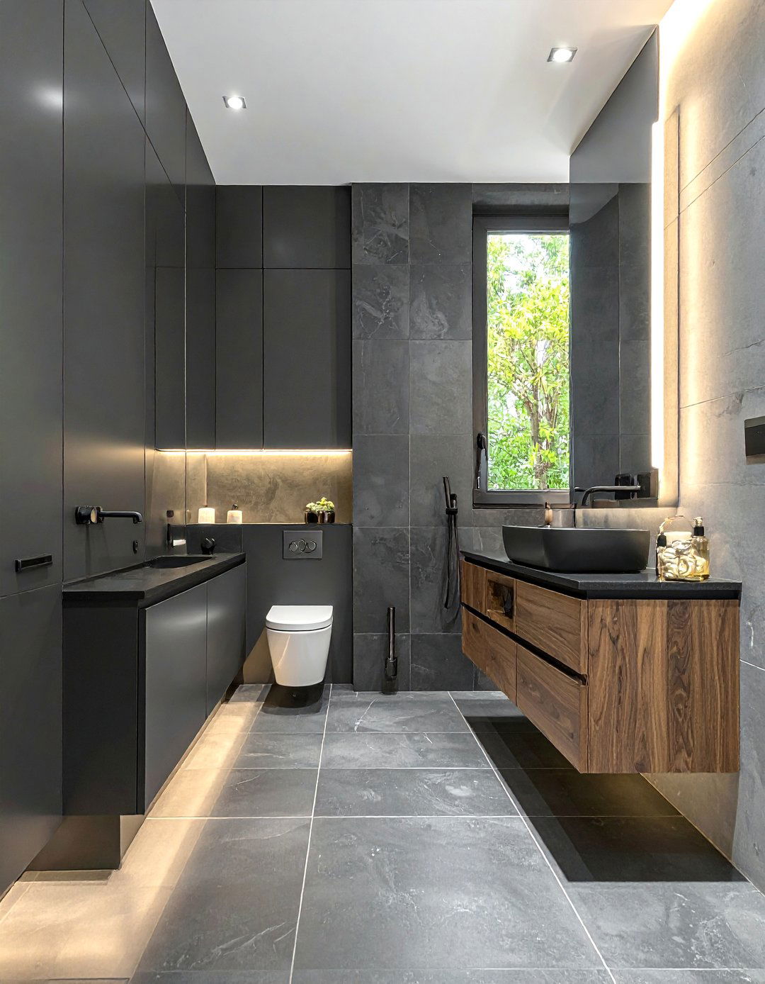 Modern Bathroom Utilizing a Monochromatic Color Scheme - 40 Modern Bathroom Ideas for a Sleek and Stylish Look
