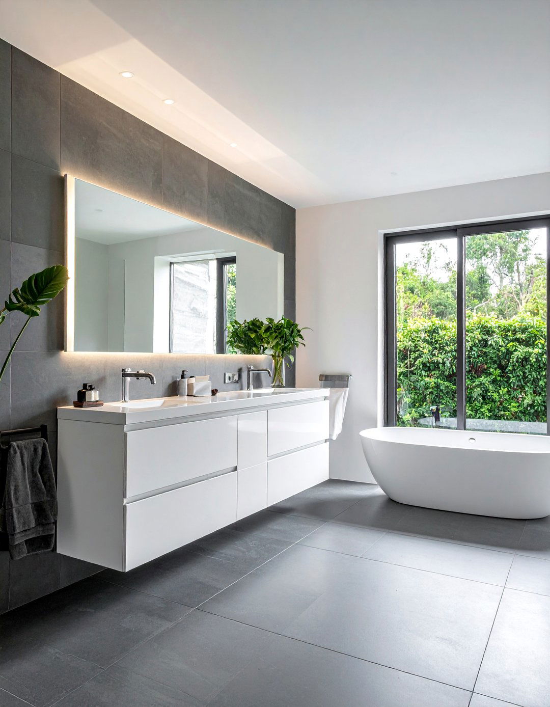Modern Bathroom with High Gloss Cabinetry - 40 Modern Bathroom Ideas for a Sleek and Stylish Look