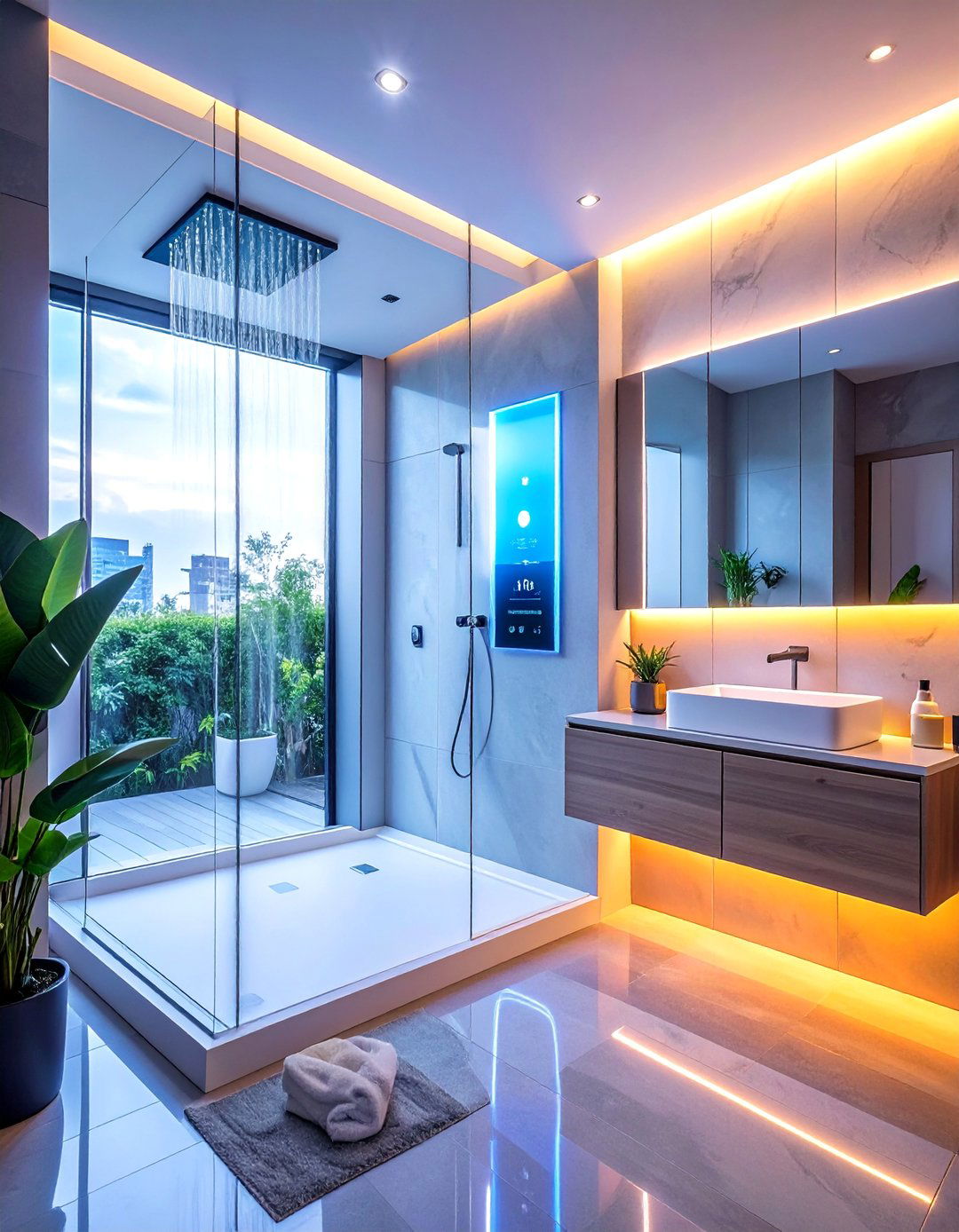 Modern Bathroom with Smart Technology Integration - 40 Modern Bathroom Ideas for a Sleek and Stylish Look