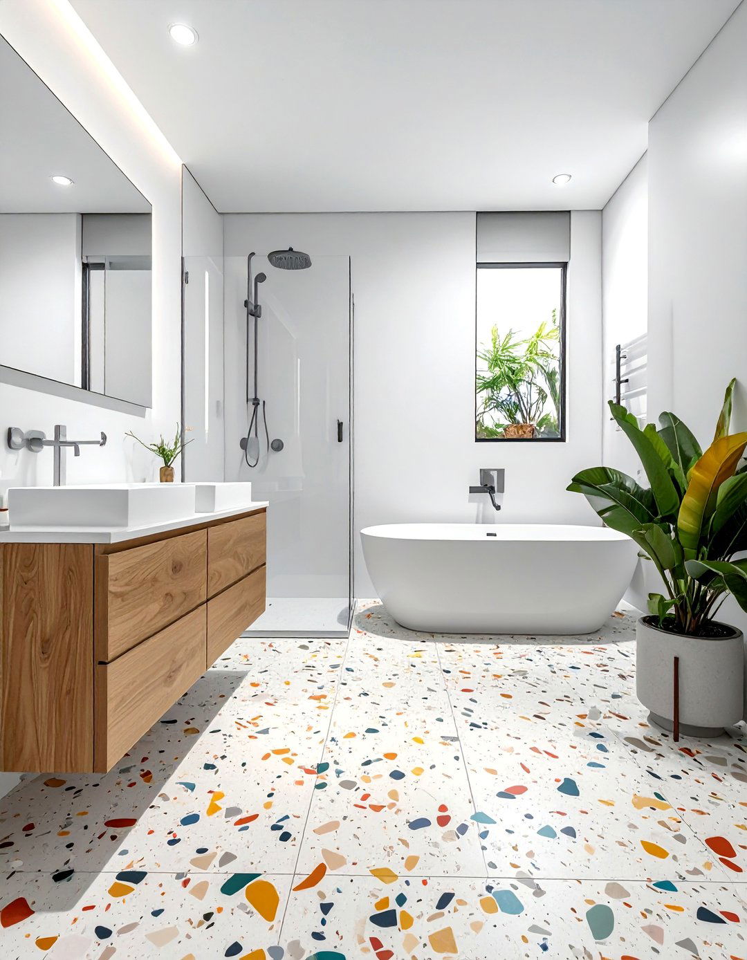 Modern Bathroom with Terrazzo Surfaces - 40 Modern Bathroom Ideas for a Sleek and Stylish Look