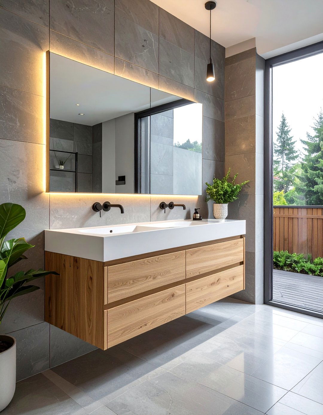 Modern Bathroom with a Floating Vanity - 40 Modern Bathroom Ideas for a Sleek and Stylish Look