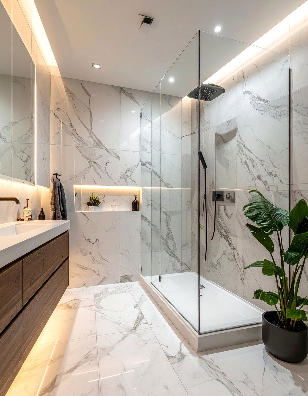 Modern Bathroom with a Frameless Glass Walk In Shower - 40 Modern Bathroom Ideas for a Sleek and Stylish Look