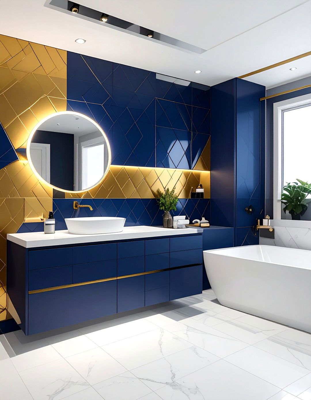 Modern Bathroom with a Statement Backsplash - 40 Modern Bathroom Ideas for a Sleek and Stylish Look