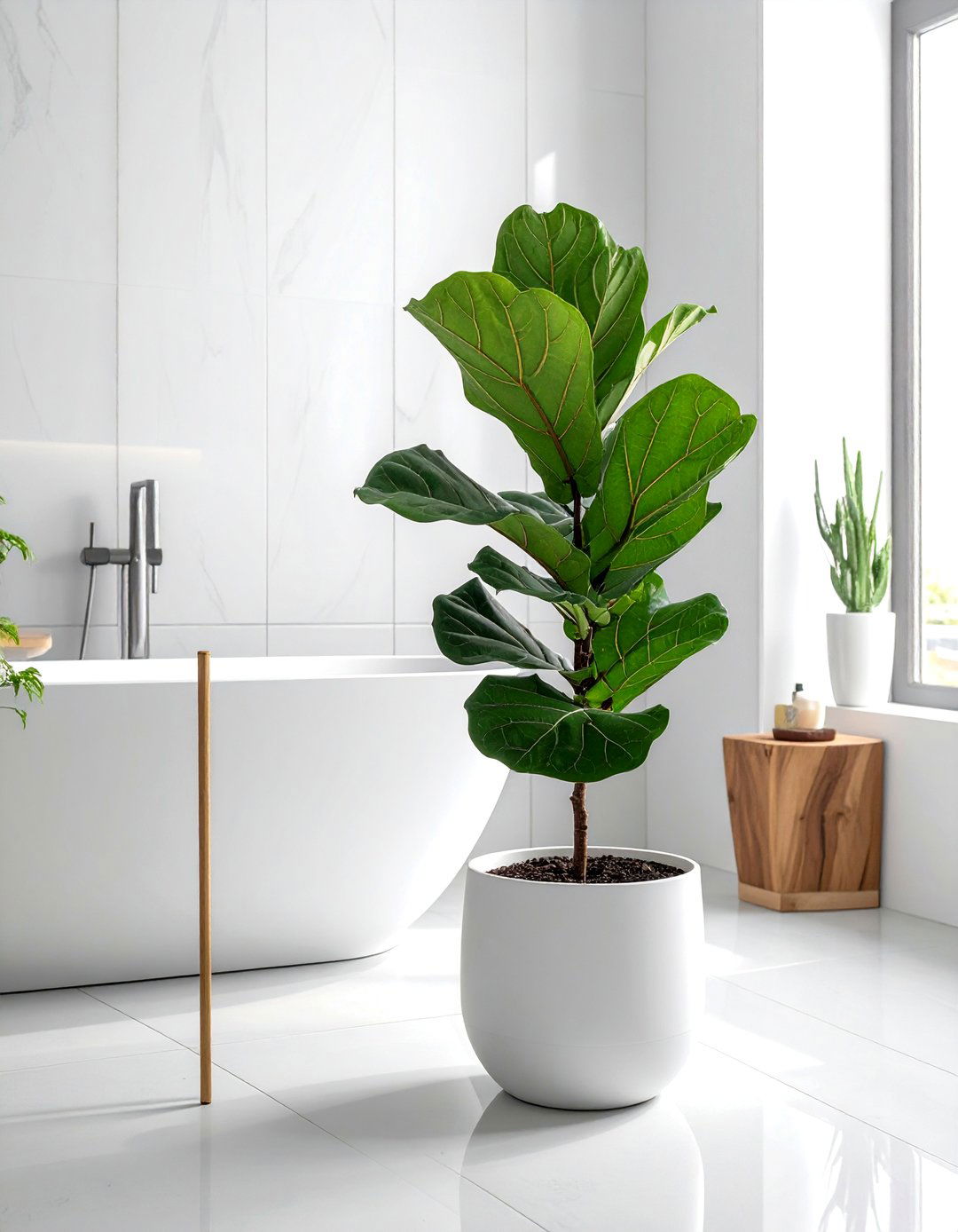 Modern Bathroom with a Statement Plant - 40 Modern Bathroom Ideas for a Sleek and Stylish Look