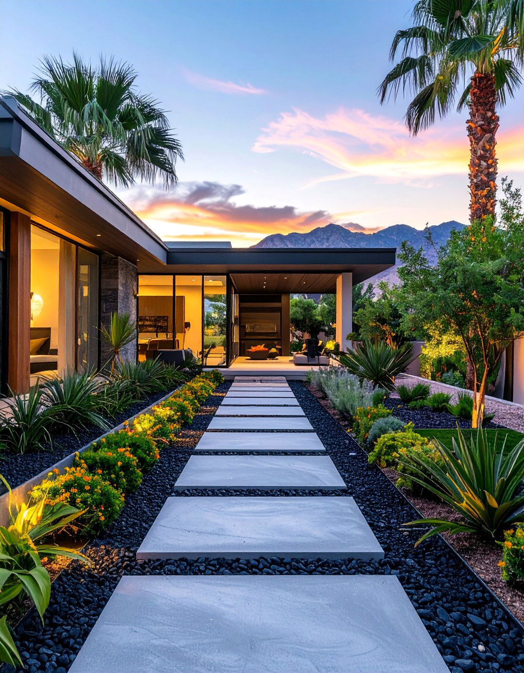 Modern Concrete Paver Walkways - 30 Las Vegas Backyard Landscaping Ideas for Desert Living