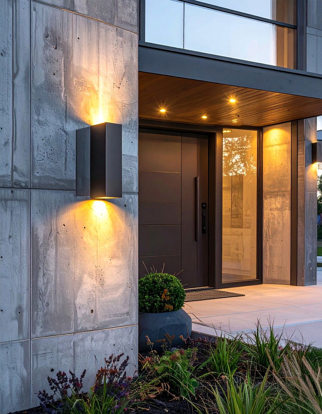 Modern Front Porch with a Statement Outdoor Sconce - 25 Modern Front Porch Ideas for a Welcoming Entrance