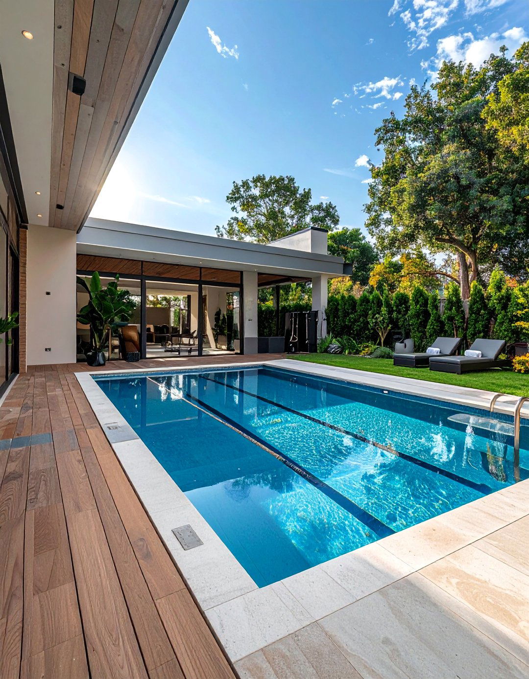 Modern Lap Pool for Fitness Enthusiasts - 40 Backyard Pool Ideas for a Refreshing Summer Oasis