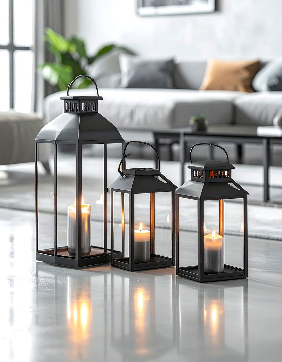 Modern Minimalist Lantern Decor Grouping - 30 Lantern Decor Ideas to Illuminate Your Home and Garden