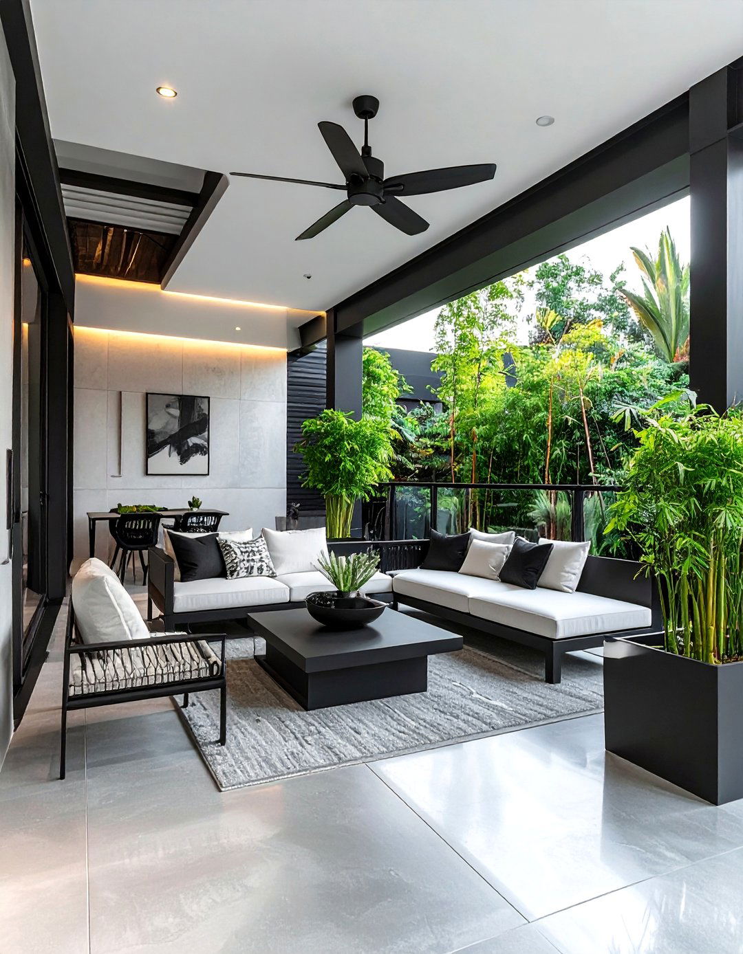 Modern Minimalist Retreat - 40 Covered Porch Ideas for Year-Round Enjoyment